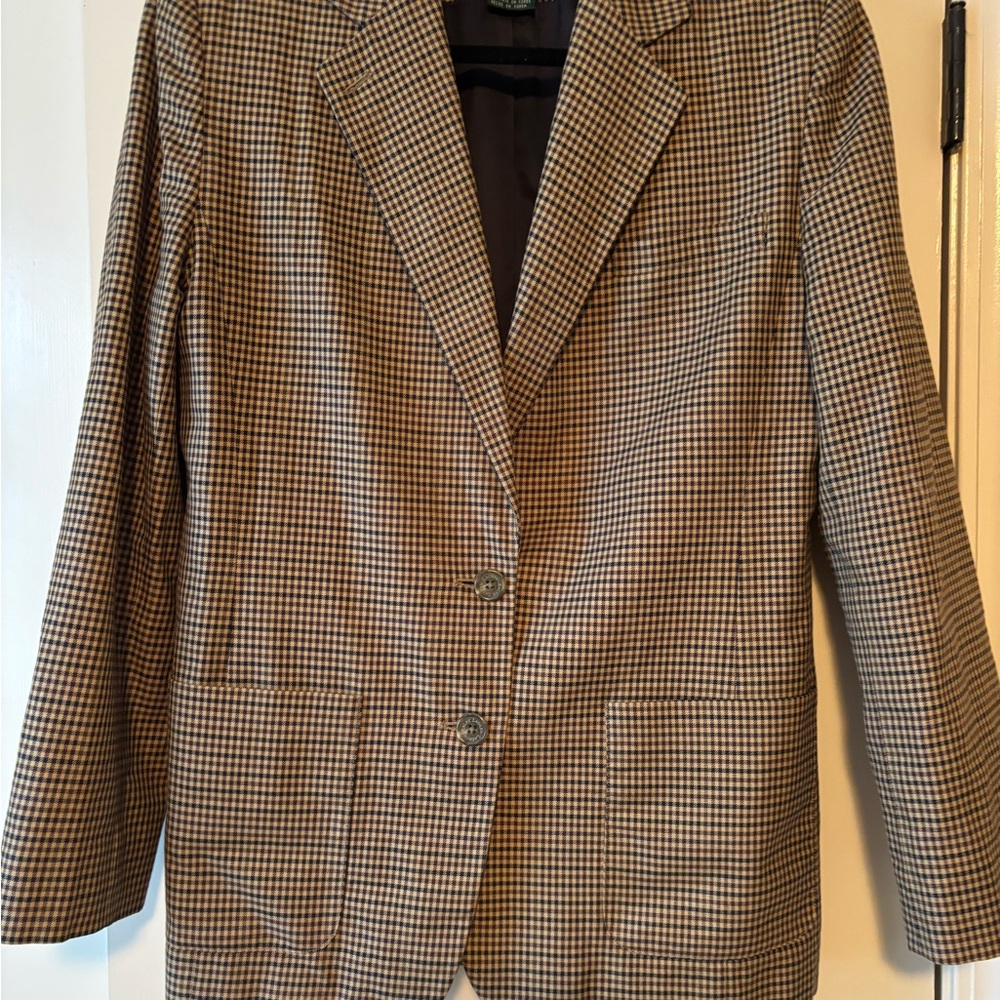 Ralph Lauren Brown Checkered Blazer